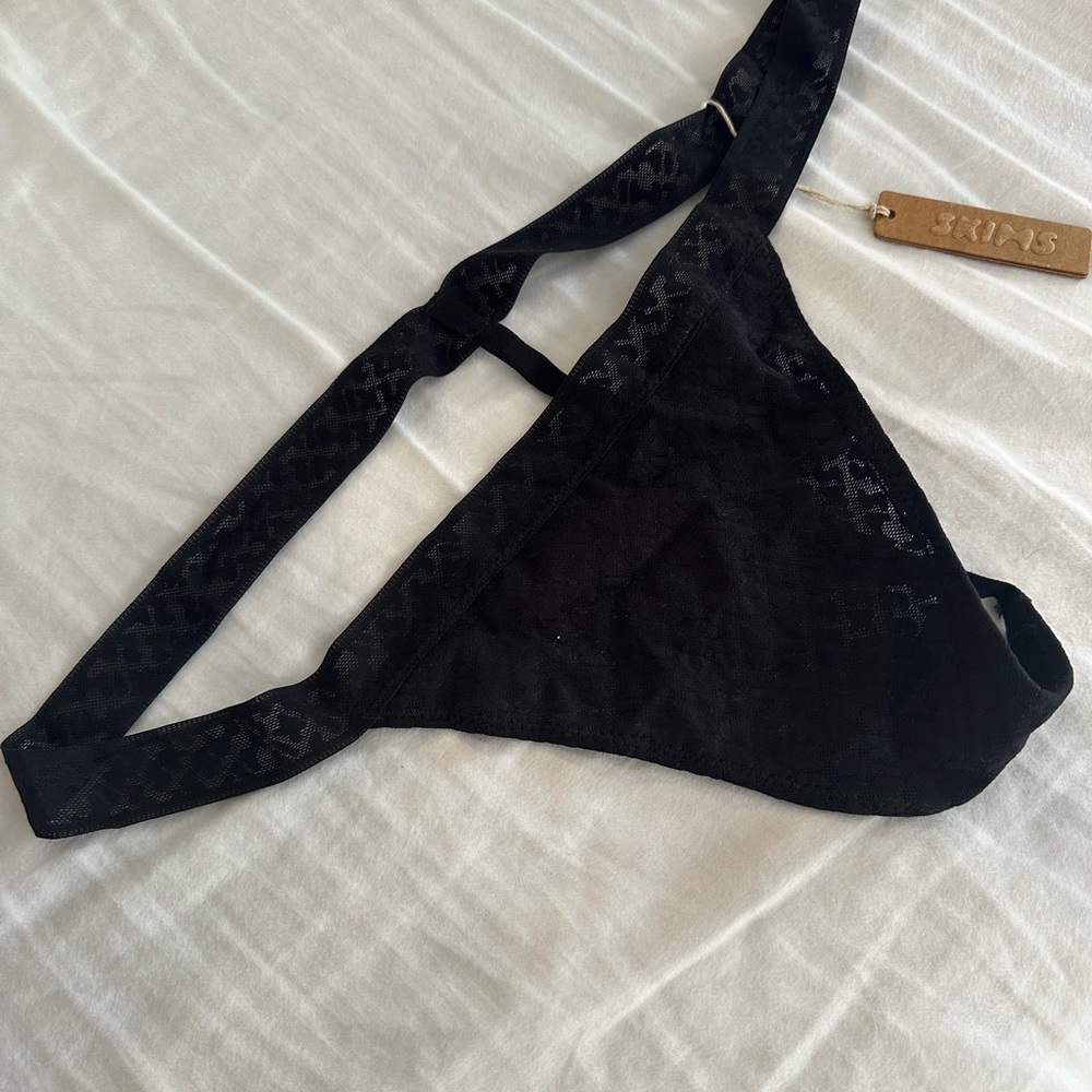 SKIMS Black Patterned Panty
